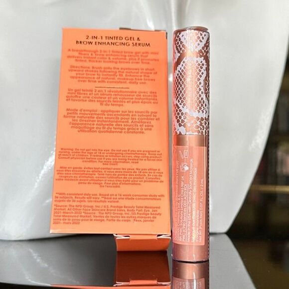 NIB GrandeBROW 2-In-1 Tinted Brow Gel + Brow Enhancing Serum Medium Mini 4 Mos. - Picture 5 of 11